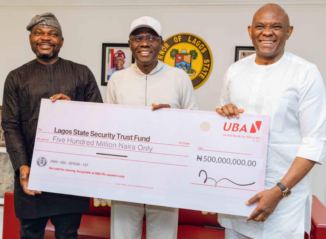 UBA donates N500 million to Lagos state security trust fund, pledges support for state’s effort at improving security