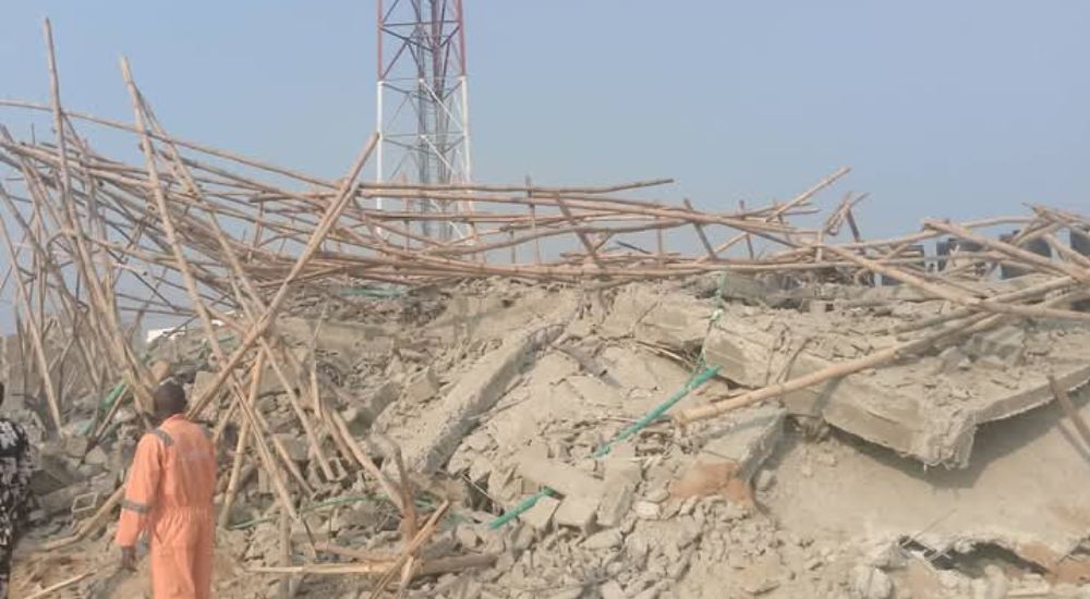Two storey building collapse,  kills one, Injures four in Lagos