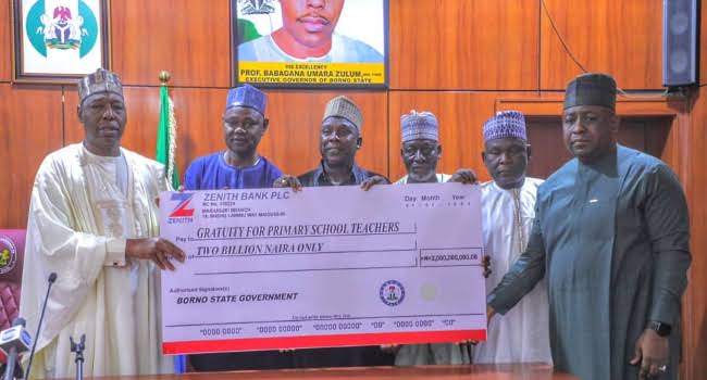 GOOD NEWS: Retired primary sch teachers in Borno smile as Zulum pays N8bn gratuity backlog
