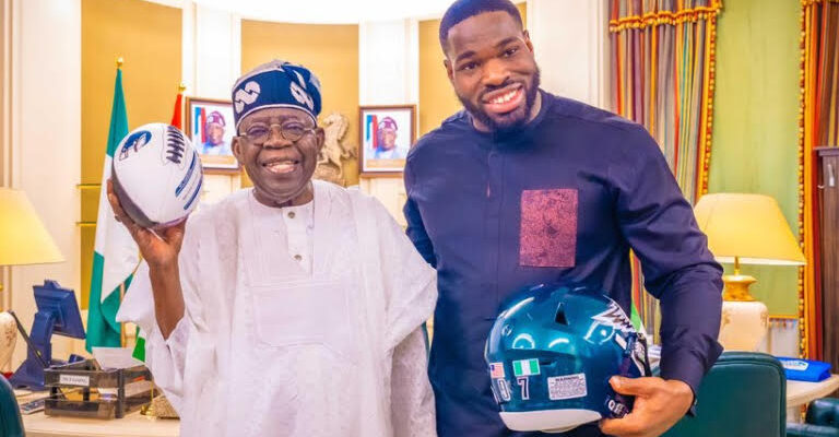 President Tinubu hosts Nigerian-born super Bowl champion, Moro Ojomo