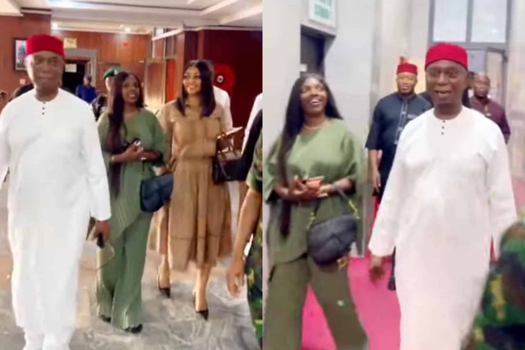 Video of Annie Idibia with Regina Daniels, Ned Nwoko in Abuja sparks reactions
