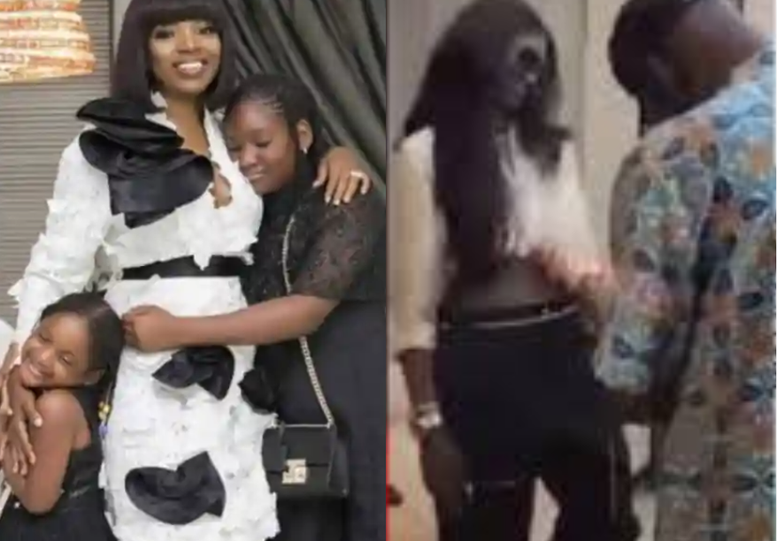 Kids can’t inherit their parents’ war – Reactions as 2Baba new lover ‘takes over’ mother duties on Annie Idibia’s daughters (video)