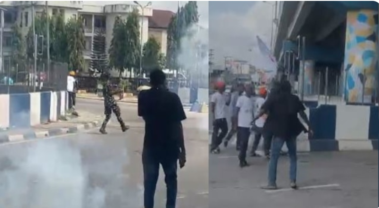 Breaking: Police mercilessly beat, fire teargas at harmless protesters in Rivers