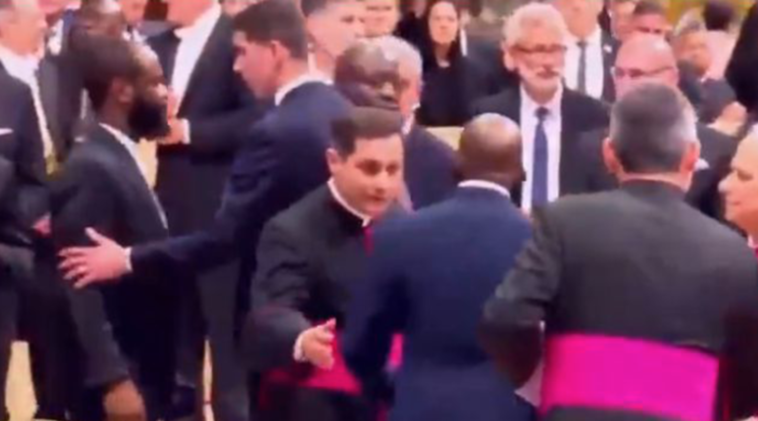 VIDEO: Reactions as officials block Tinubu’s son from having handshake with Pope Leo XIV