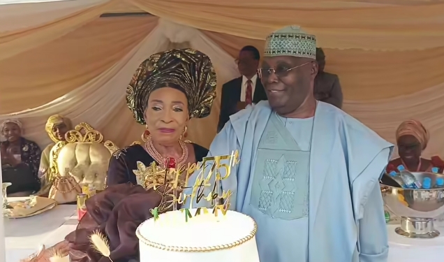 VIDEO: Ex-VP Atiku turns marriage counselor as first wife marks 75th birthday