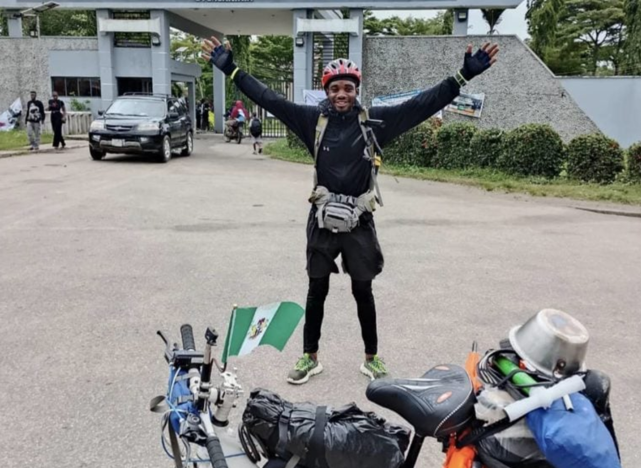 Nigerian man begins solo bicycle trip from Lagos to US