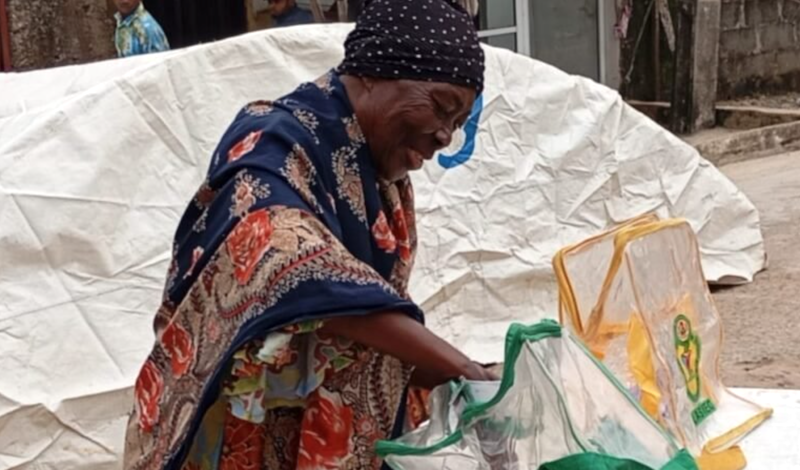 Octogenarian reacts after voting in Lagos LG election