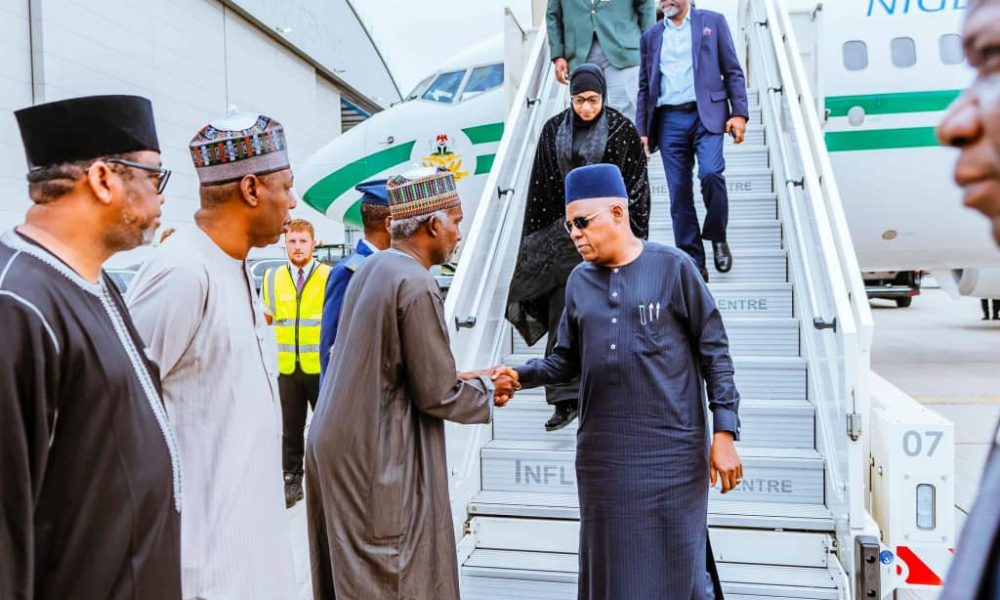 JUST IN: Shettima, high-ranking officials  touch down London for Buhari’s body