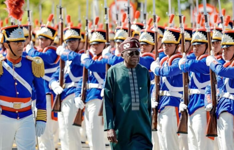 Tinubu receives full military honours in Brazil