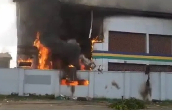 SAD! Fire guts police station in Abuja